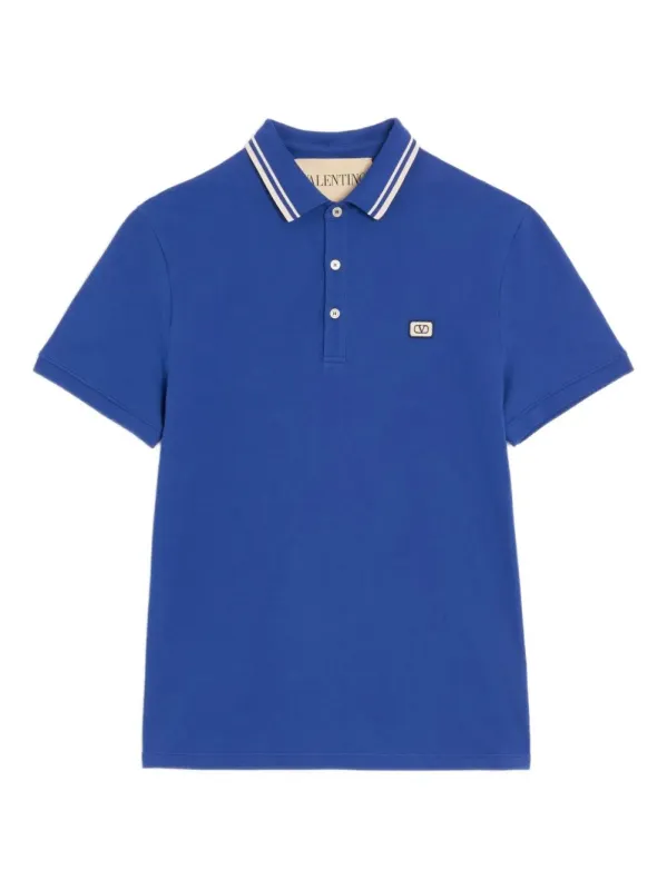 Cotton PiquÉ Polo Shirt With Vlogo Patch sold by Wanan Luxury
