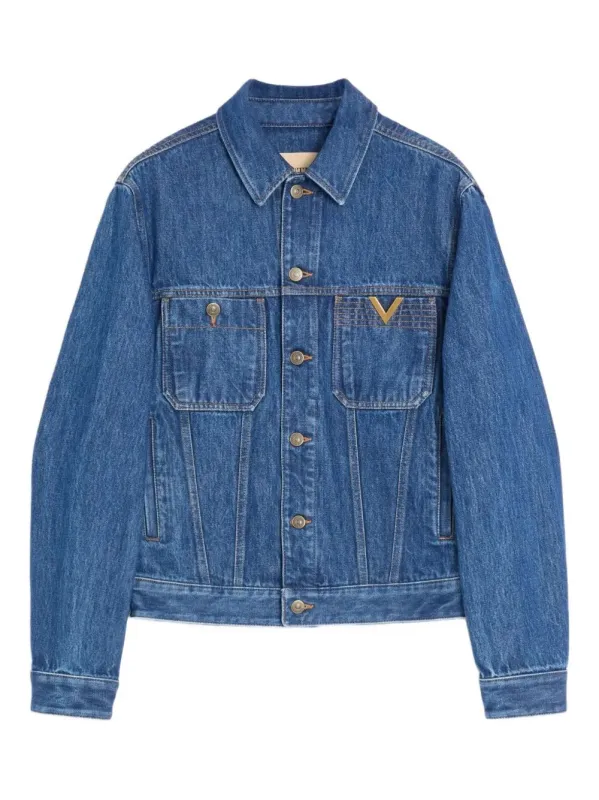 Valentino Denim Jacket With Vgold sold by Wanan Luxury