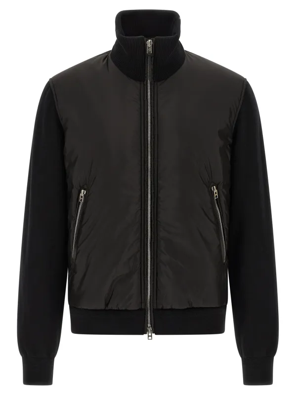 Merino Wool Bomber Jacket Puffer Jackets Black sold by Wanan Luxury