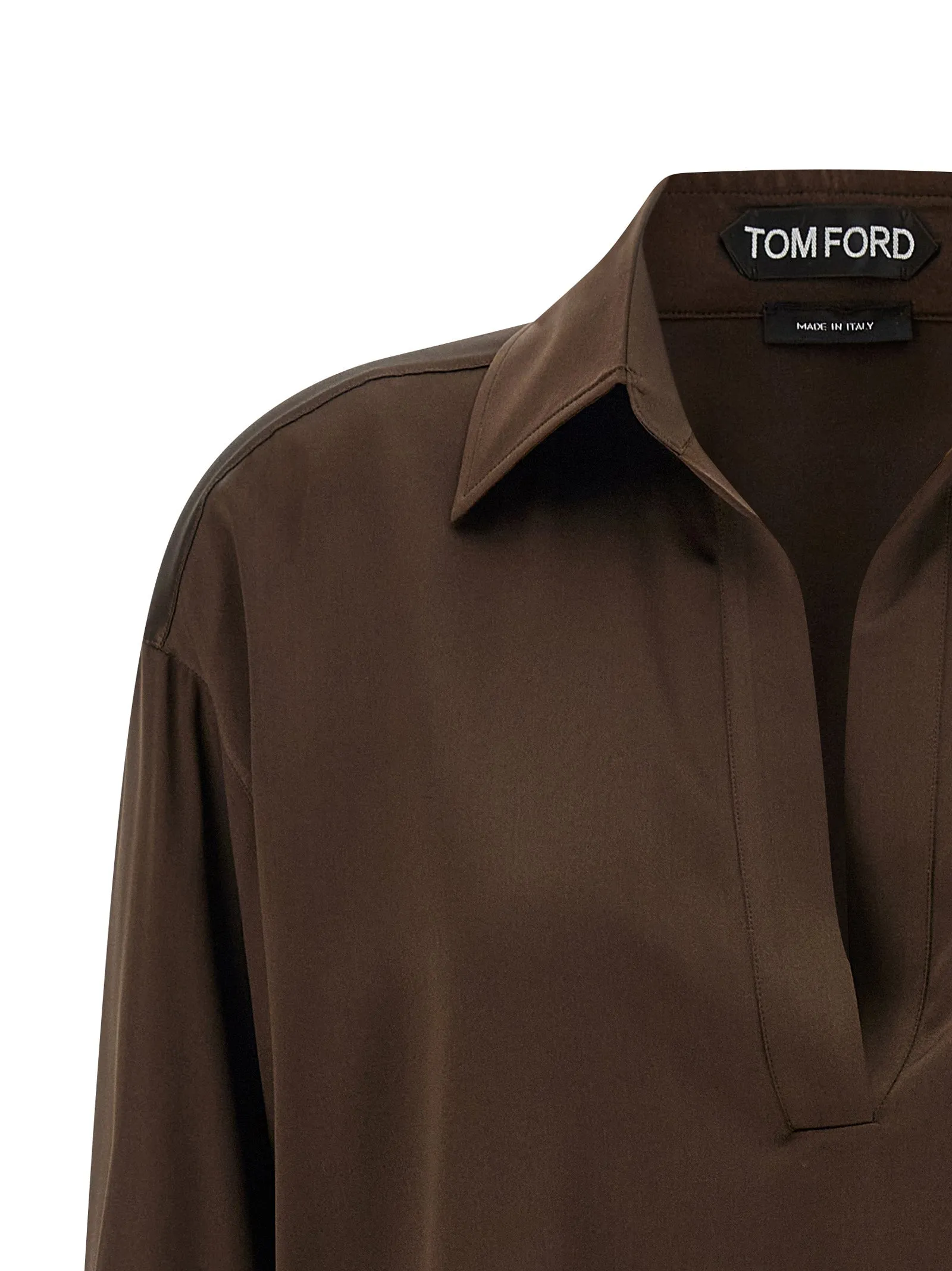 Silk Shirt Polo Brown sold by Wanan Luxury product image thumbnail 3