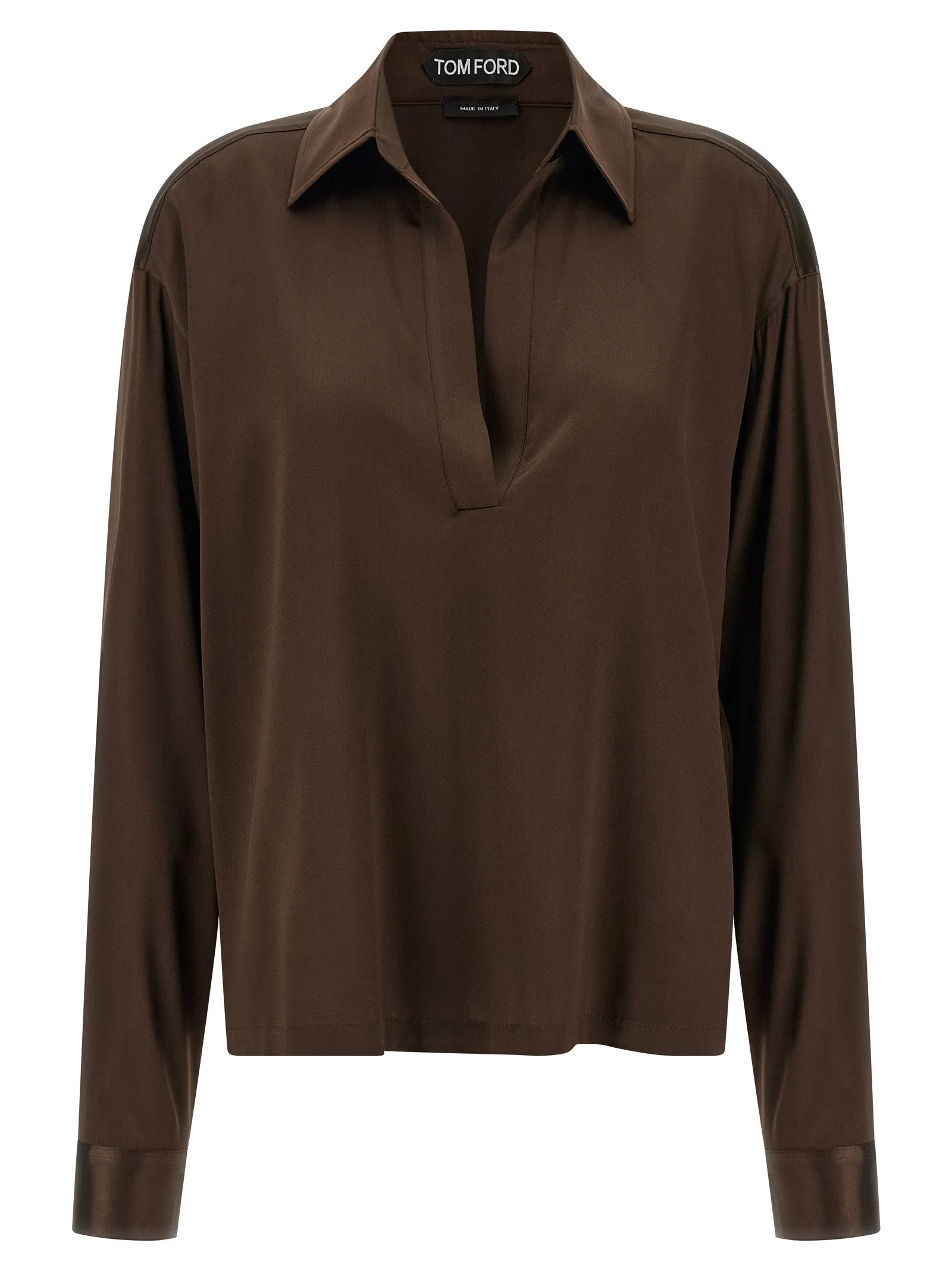Silk Shirt Polo Brown sold by Wanan Luxury