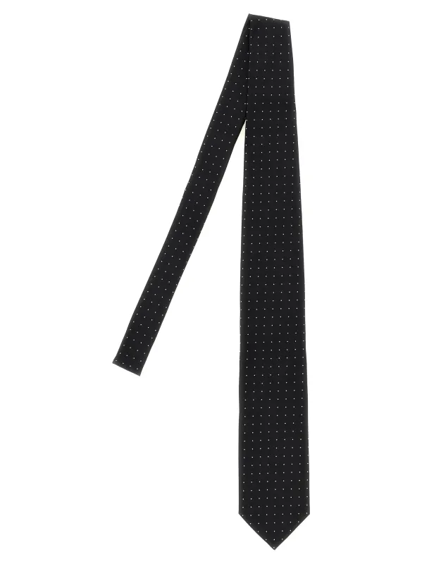 Micro Polka Dot Tie Ties And Papillon Black sold by Wanan Luxury