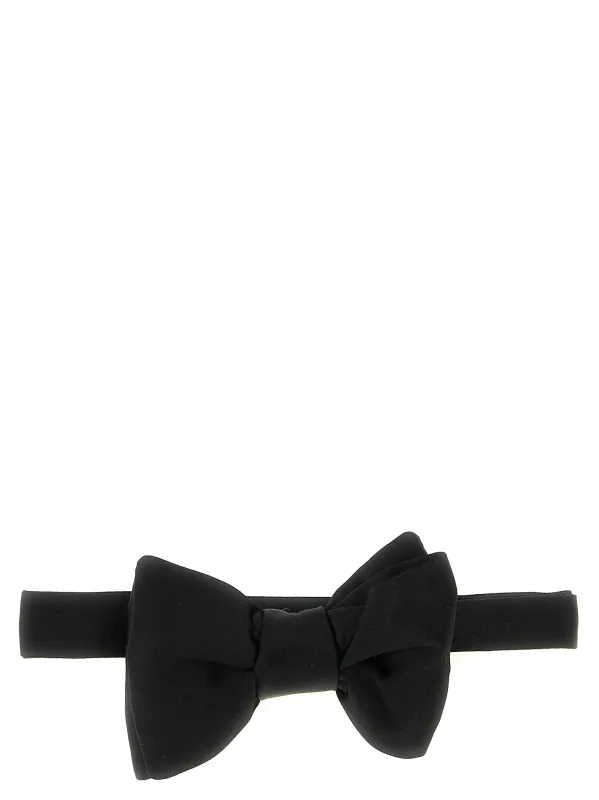 Silk Bow Tie Ties And Papillon Black sold by Wanan Luxury