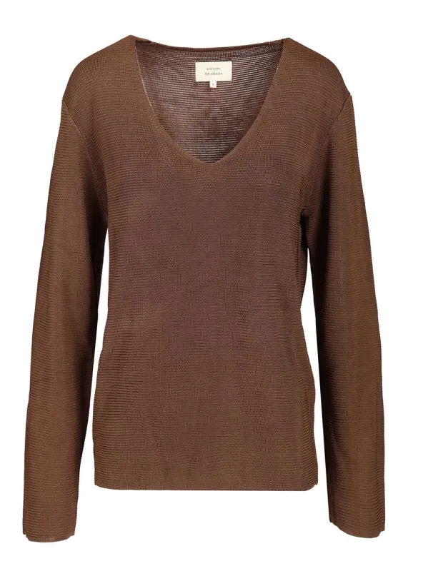 V-Neck Sweater Knitwear Brown sold by Wanan Luxury