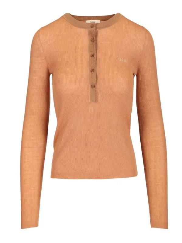 Henley T-Shirt Brown sold by Wanan Luxury