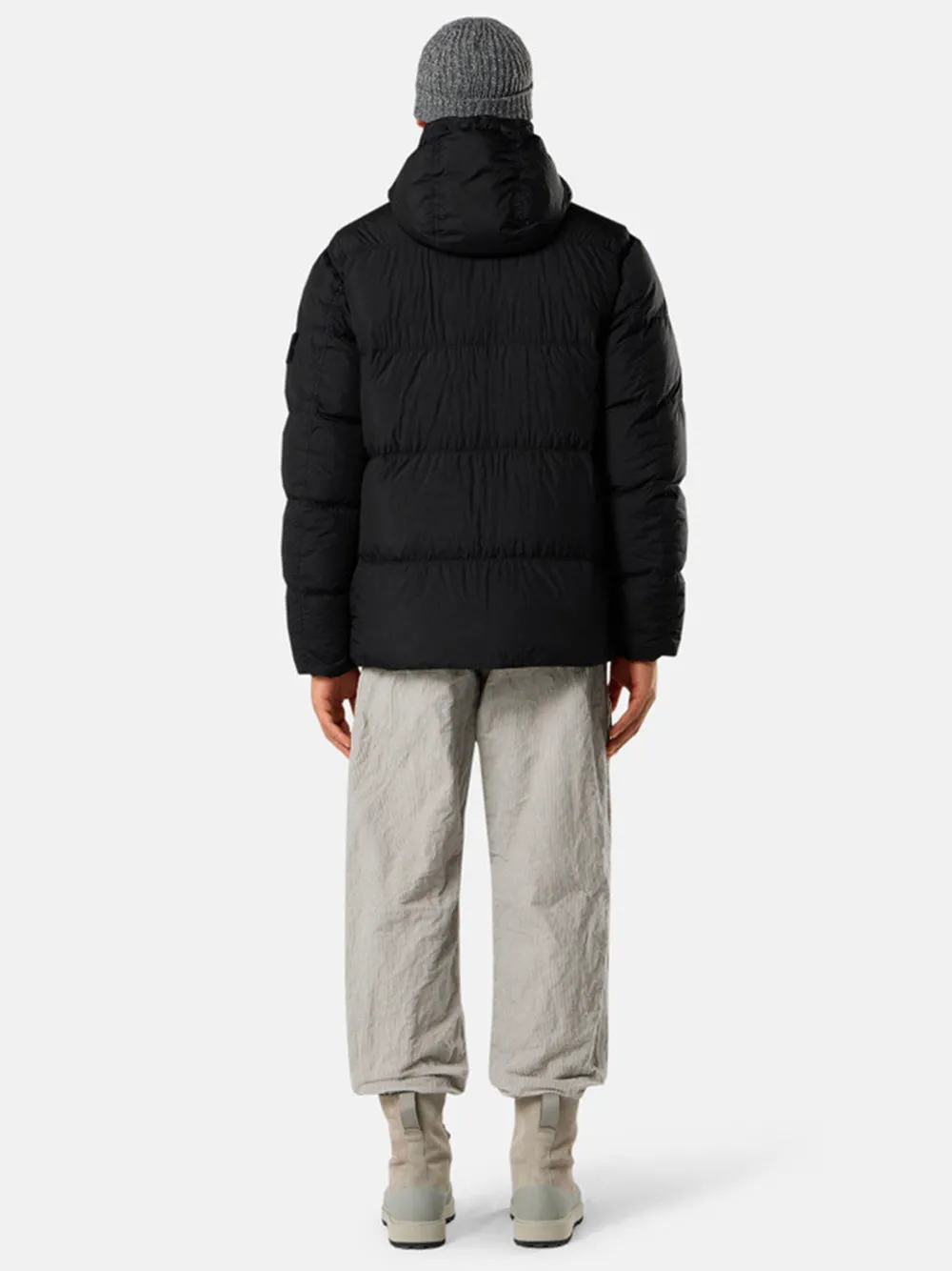 Crinkle Hooded Down Jacket In Recycled Nylon Rep sold by Wanan Luxury product image thumbnail 4
