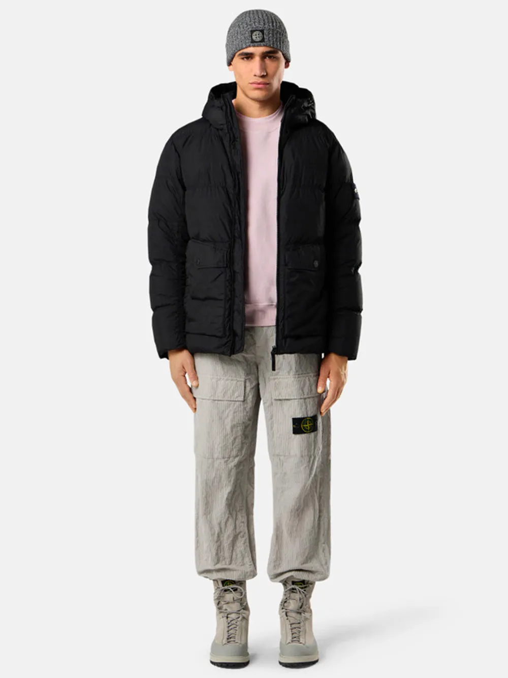 Crinkle Hooded Down Jacket In Recycled Nylon Rep sold by Wanan Luxury product image thumbnail 2