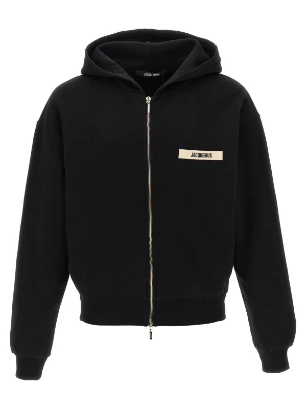 Le Hoodie Grip Gros Grain Sweatshirt Black made by Jacquemus