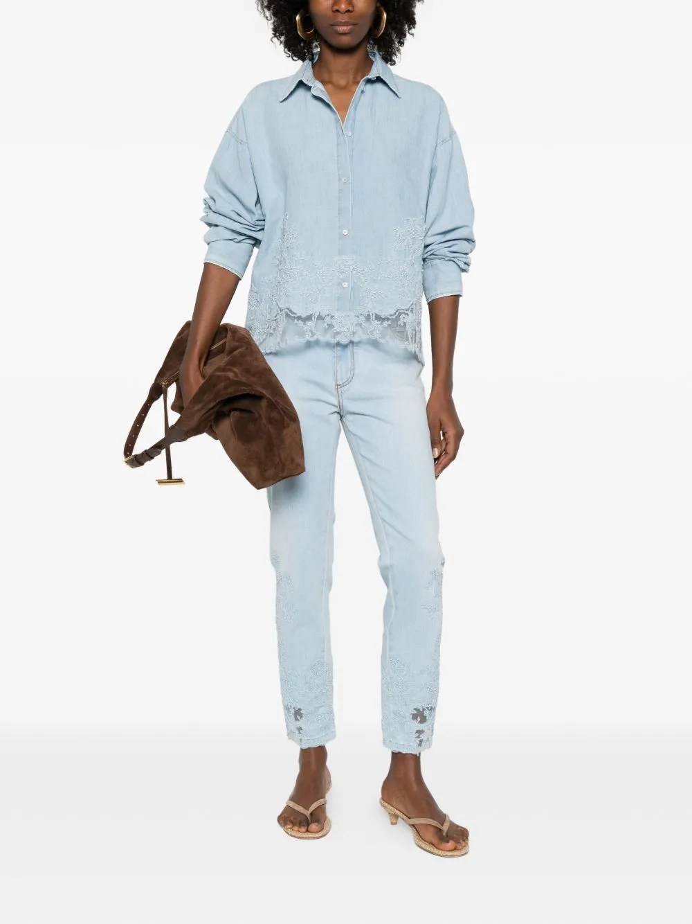 Cotton And Linen Embroidered Shirt sold by Wanan Luxury product image thumbnail 2