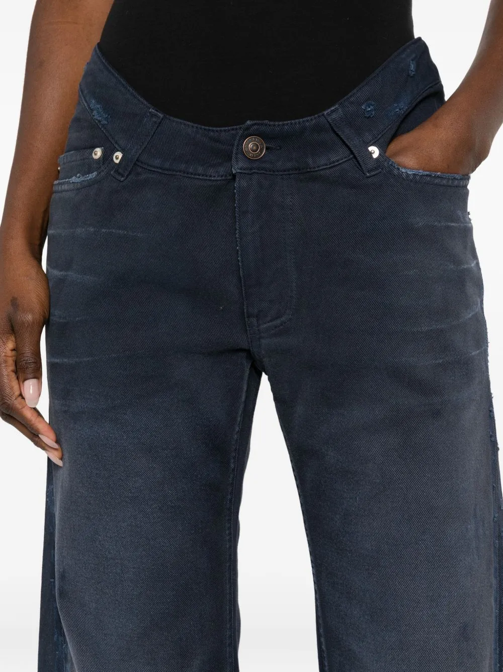Curved Denim Jeans sold by Wanan Luxury product image thumbnail 5