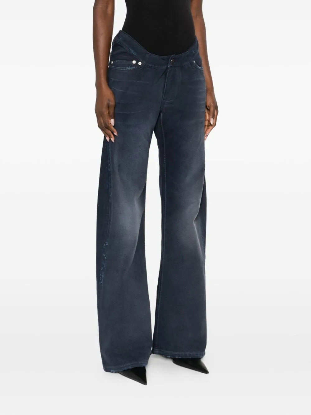 Curved Denim Jeans sold by Wanan Luxury product image thumbnail 2