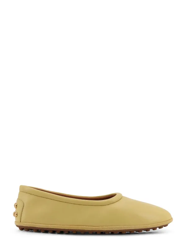 Leather Ballerina With Gomminos Detail On The Back sold by Wanan Luxury