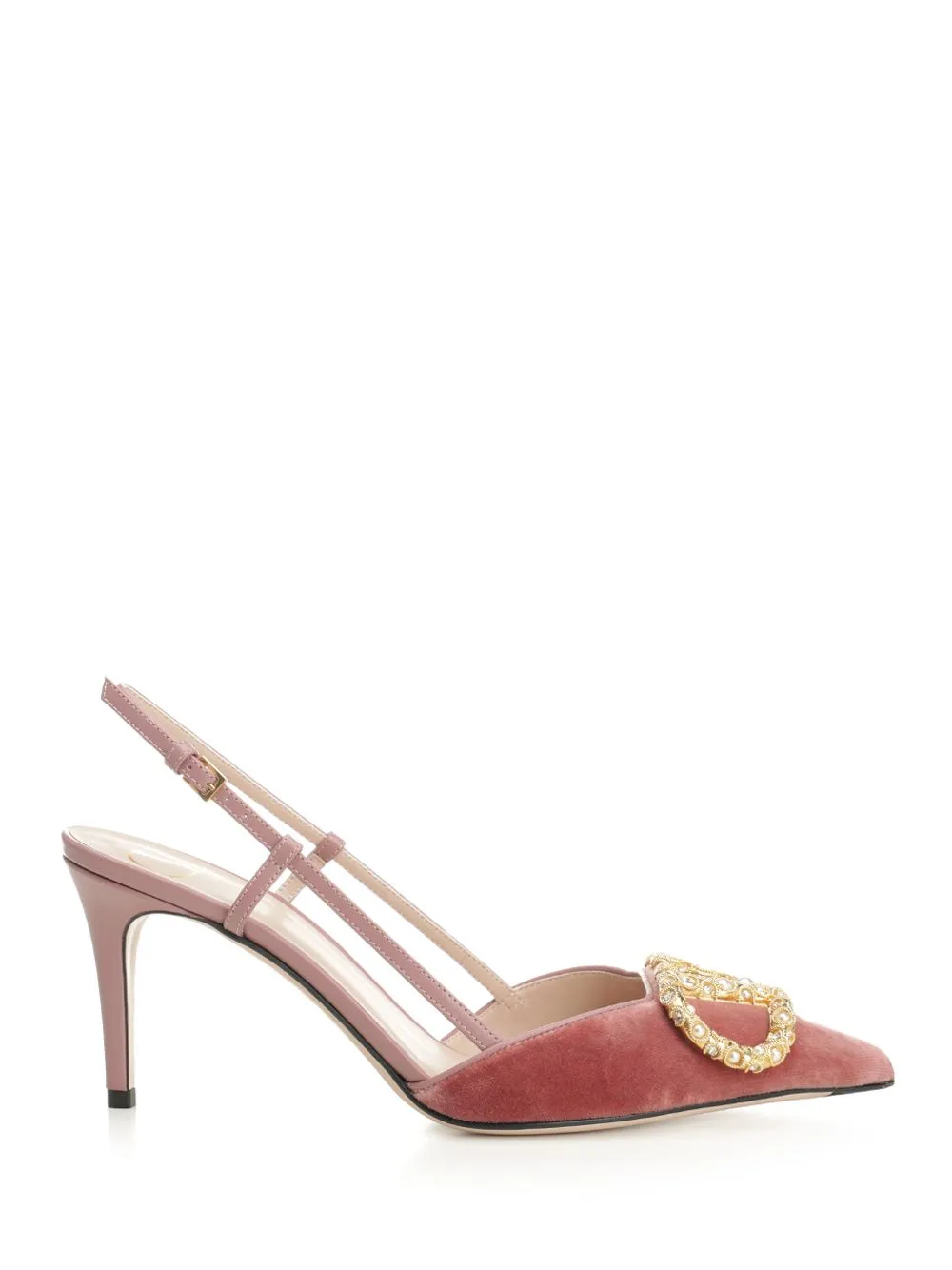 Vlogo 80 Slingback In Velvet Pumps Rose sold by Wanan Luxury
