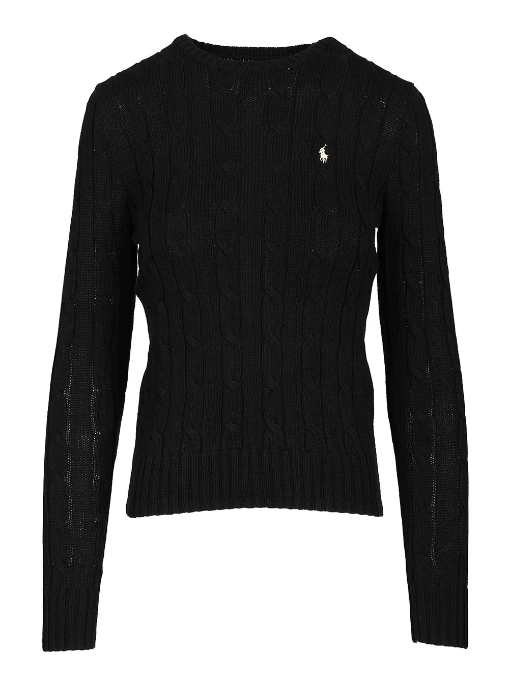 Cable Knit Crew Neck Sweater Knitwear Black sold by Wanan Luxury