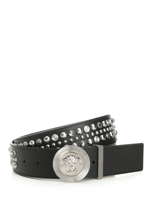 Belt H.40 Lamb Leather With Studs Belts Black sold by Wanan Luxury