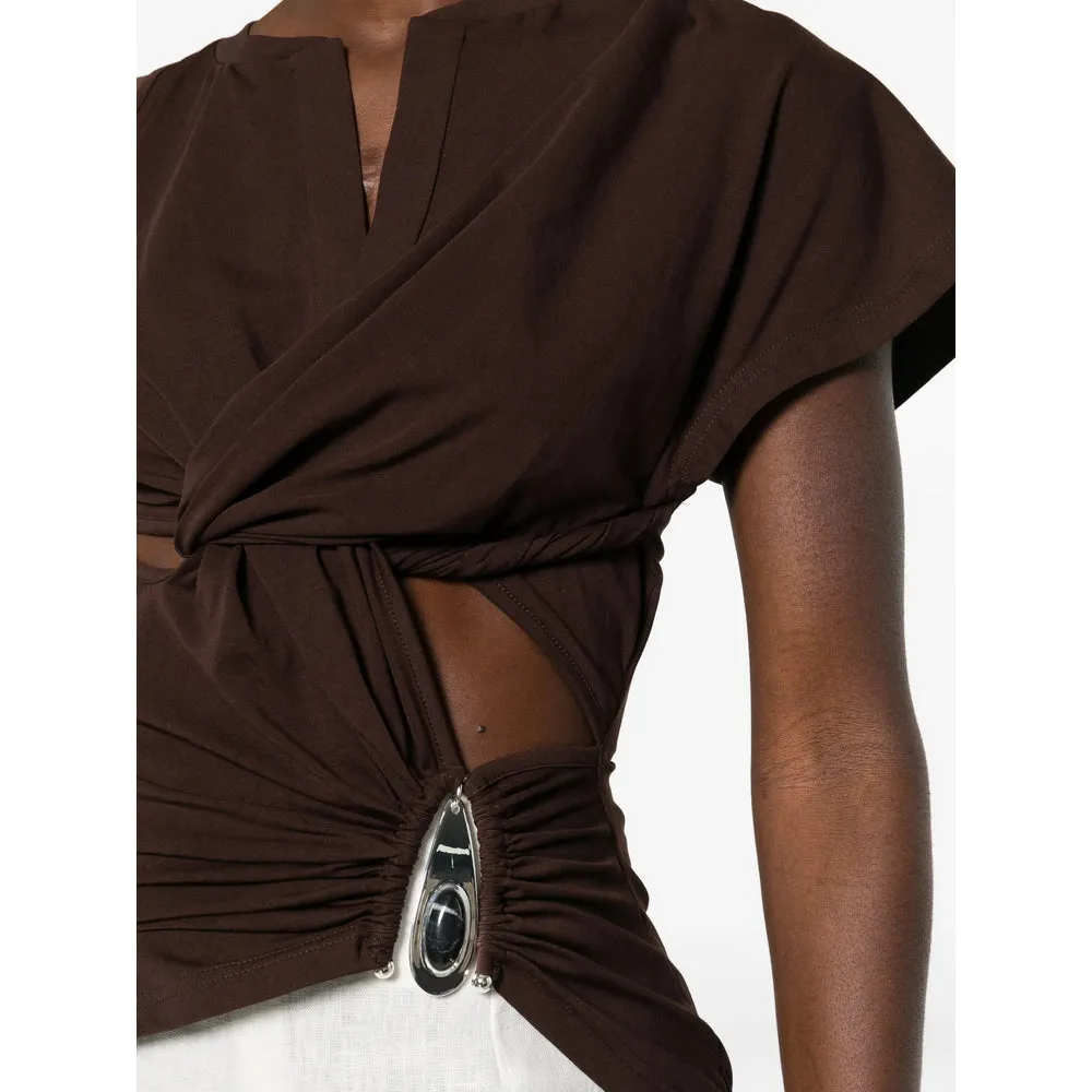T Shirts Brown sold by Wanan Luxury product image thumbnail 3