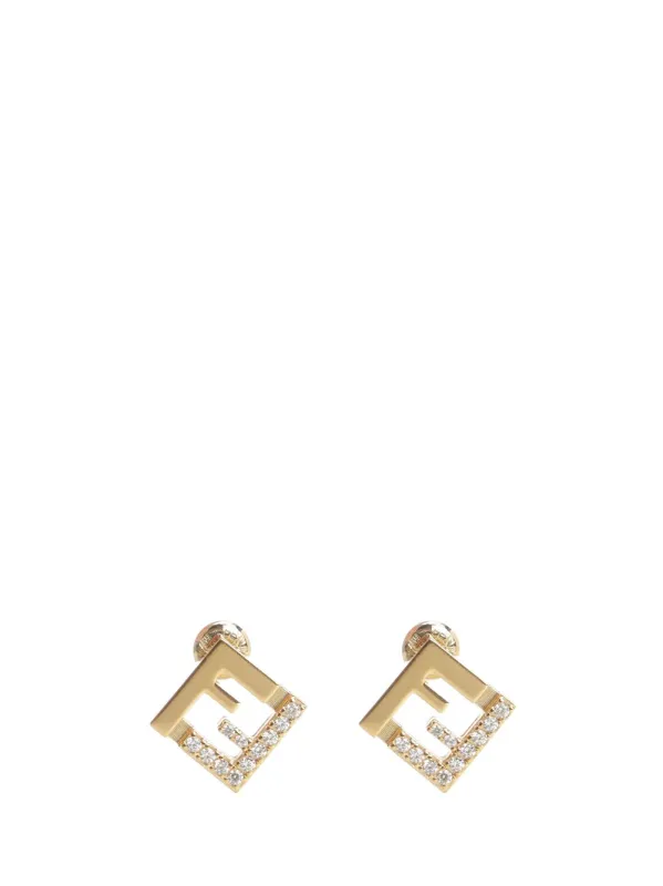 Ff Earrings With Crystals Jewelry Gold sold by Wanan Luxury
