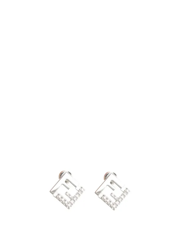 Ff Earrings With Crystals Jewelry Silver sold by Wanan Luxury