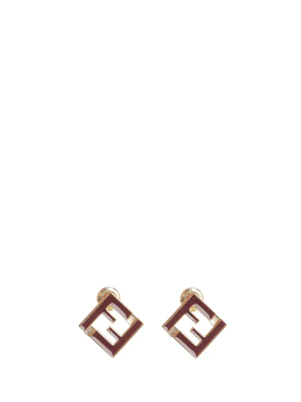 Ff Earrings With Enamel Jewelry Red made by Fendi