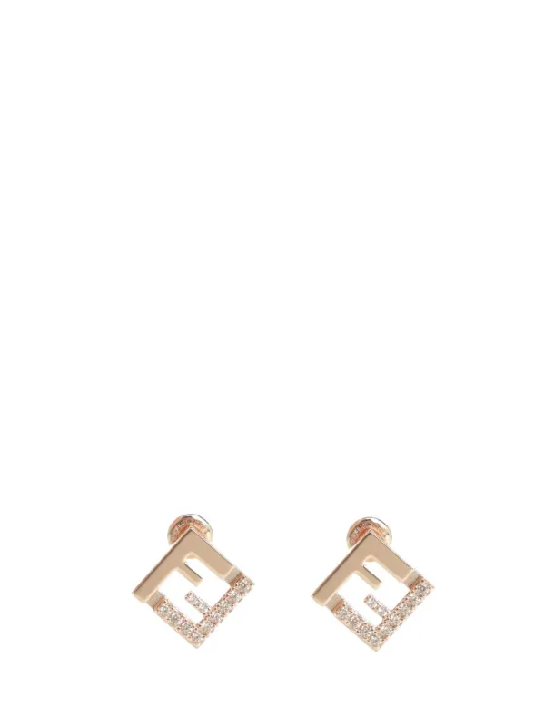 Ff Earrings With Crystals Jewelry Rose made by Fendi