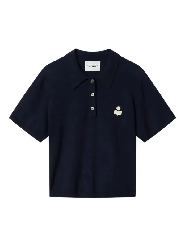 Althea Cotton And Wool Blend Knit Polo With Logo sold by Wanan Luxury