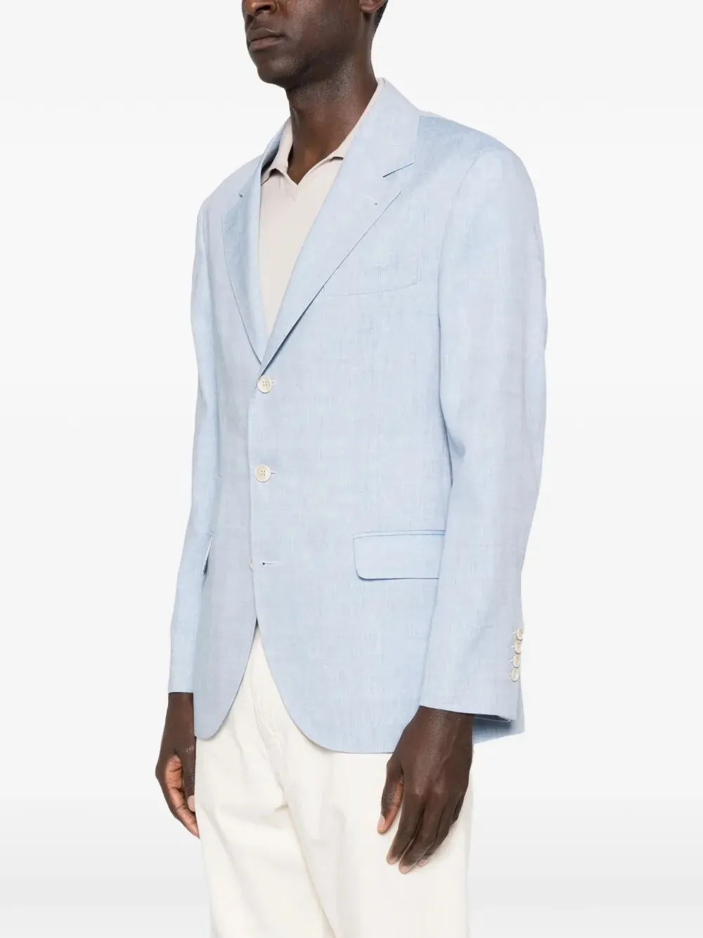 Linen And Virgin Wool Chevron Deconstructed Jacket sold by Wanan Luxury product image thumbnail 4