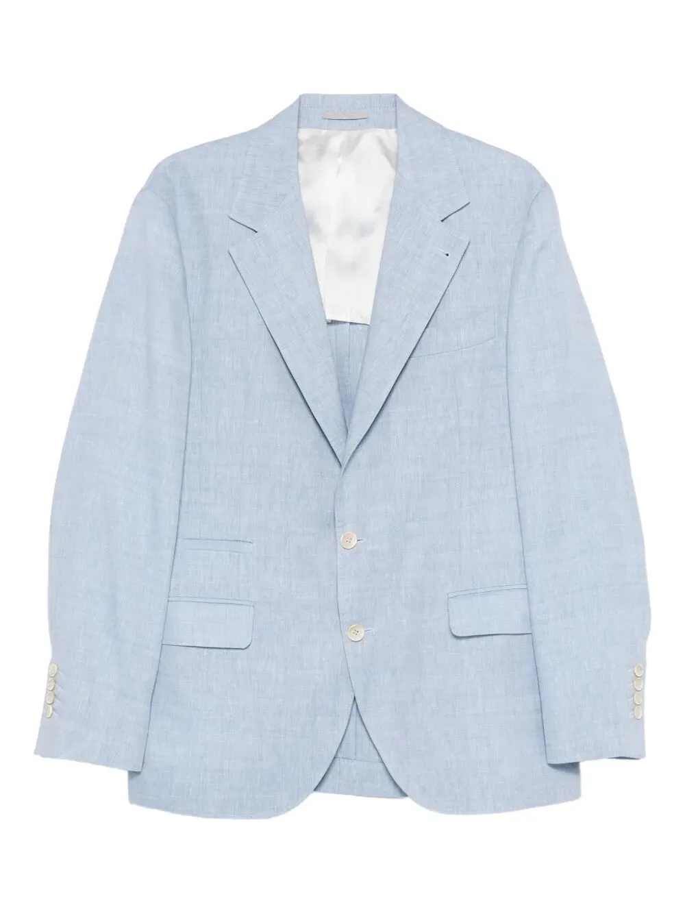 Linen And Virgin Wool Chevron Deconstructed Jacket sold by Wanan Luxury