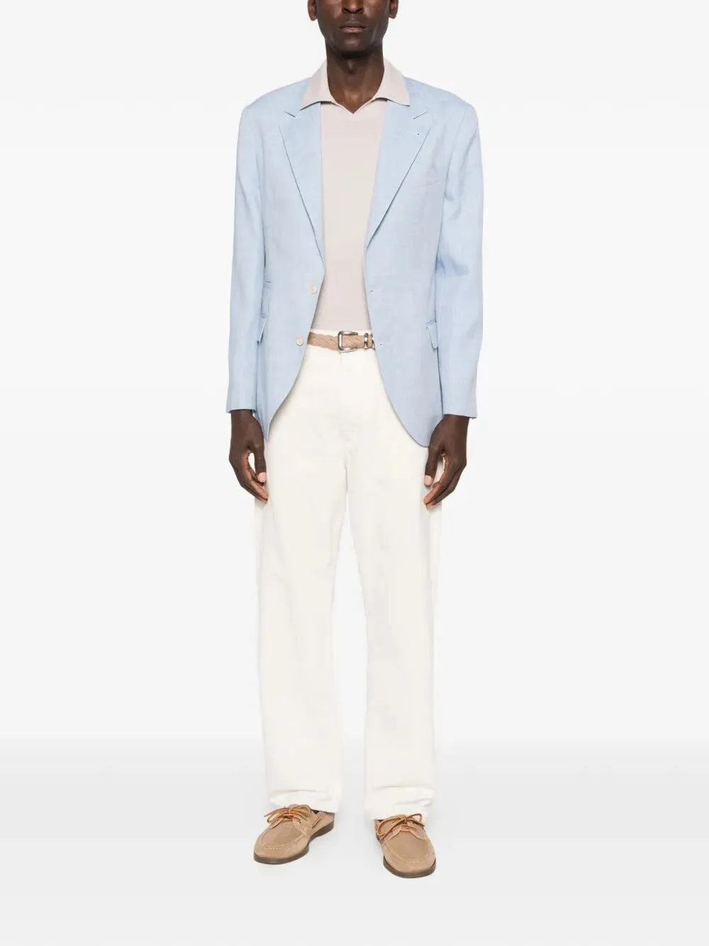 Linen And Virgin Wool Chevron Deconstructed Jacket sold by Wanan Luxury product image thumbnail 2