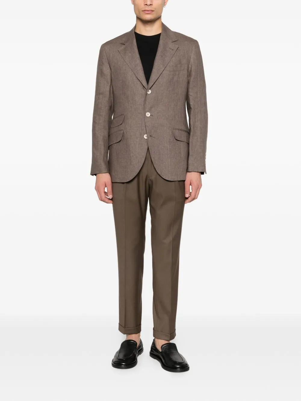 Linen Single-Breasted Jacket sold by Wanan Luxury product image thumbnail 5