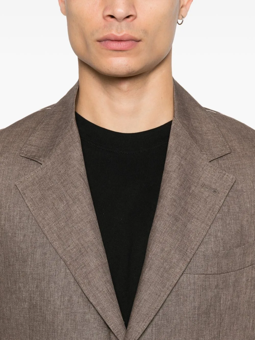 Linen Single-Breasted Jacket sold by Wanan Luxury product image thumbnail 3