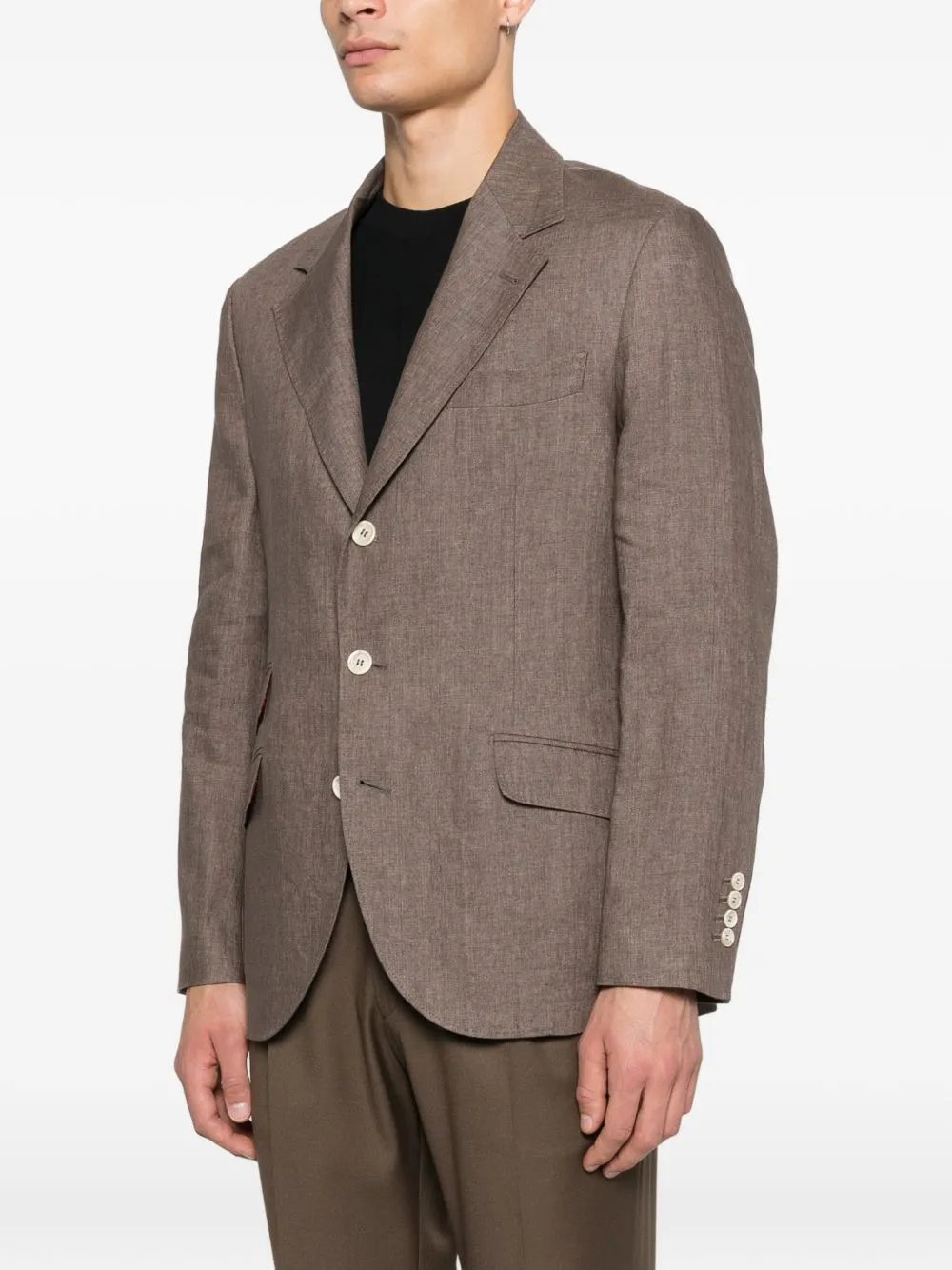 Linen Single-Breasted Jacket sold by Wanan Luxury product image thumbnail 4