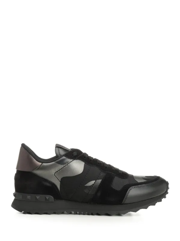 Rockrunner Camouflage Noir Sneakers Black made by Valentino Garavani