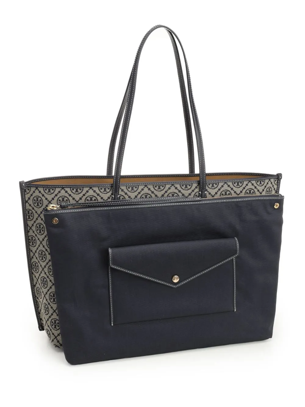 T Monogram Zip Tote Shoulder Bags Blue sold by Wanan Luxury product image thumbnail 5