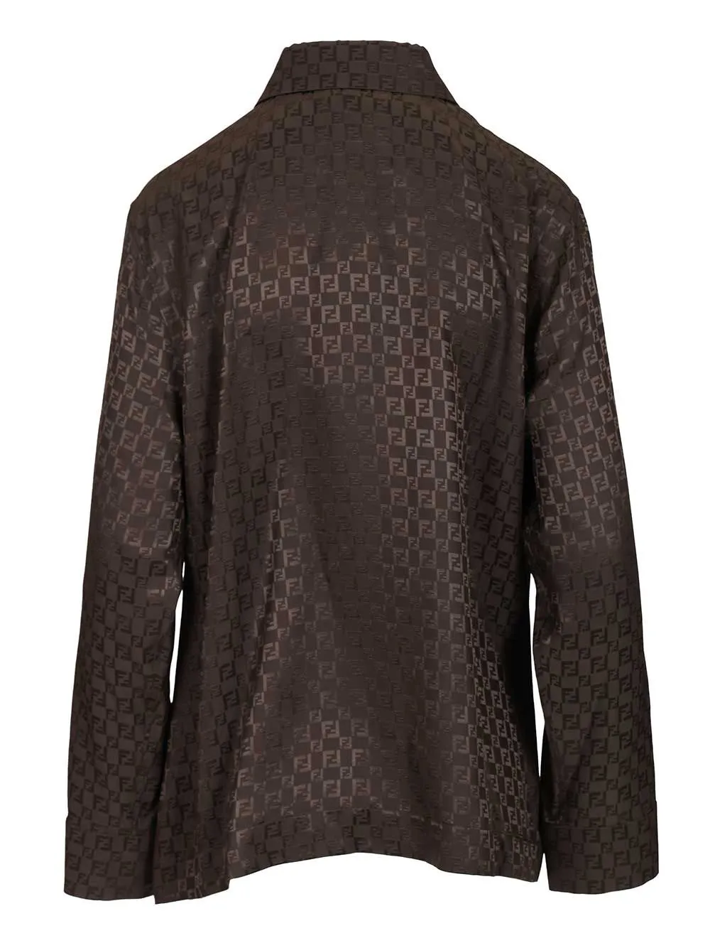Ff Jacquard Silk Shirt Tops Brown sold by Wanan Luxury product image thumbnail 2
