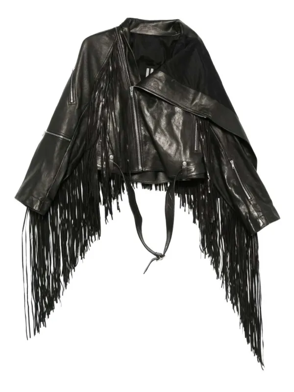 Leather Fringed Jacket sold by Wanan Luxury