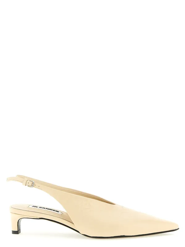 Leather Slingback Pumps Beige sold by Wanan Luxury