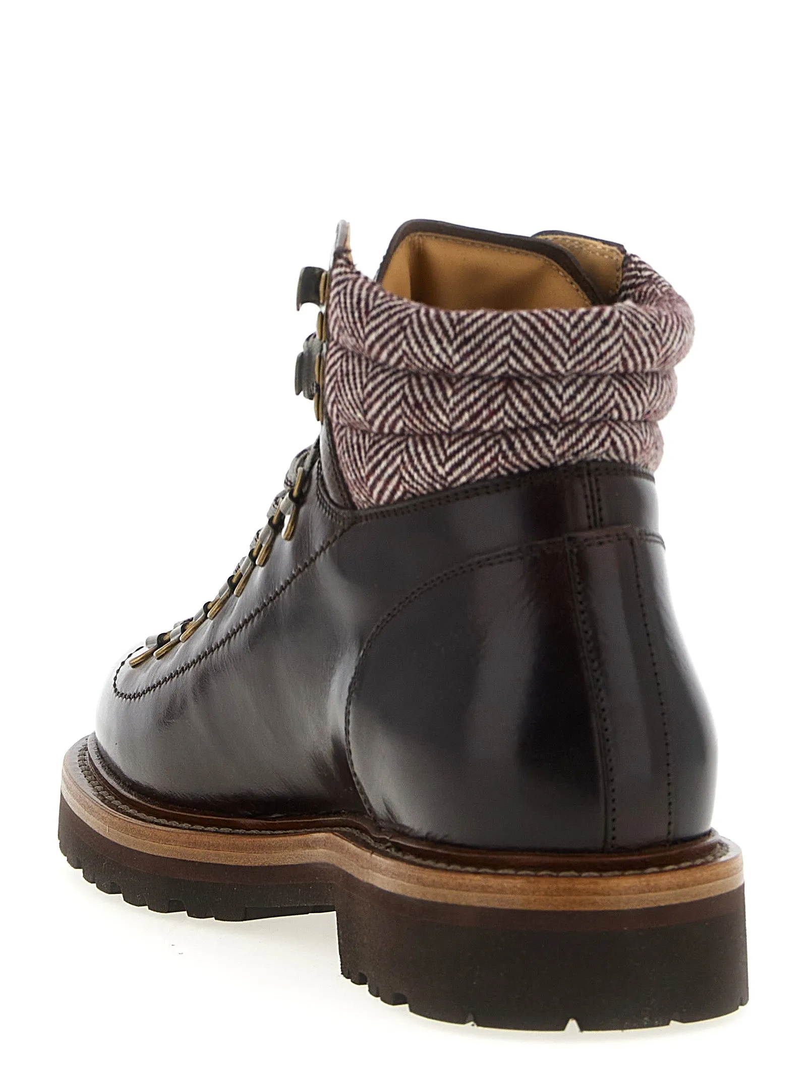 Herringbone Insert Ankle Boots Boots And Ankle Boots Brown sold by Wanan Luxury product image thumbnail 3