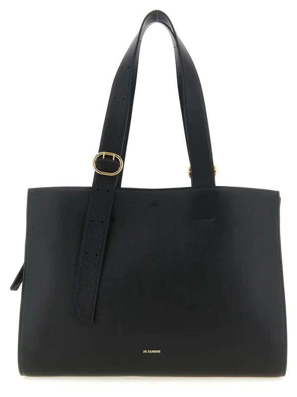 Cannolo Tote Bag Black made by Jil Sander