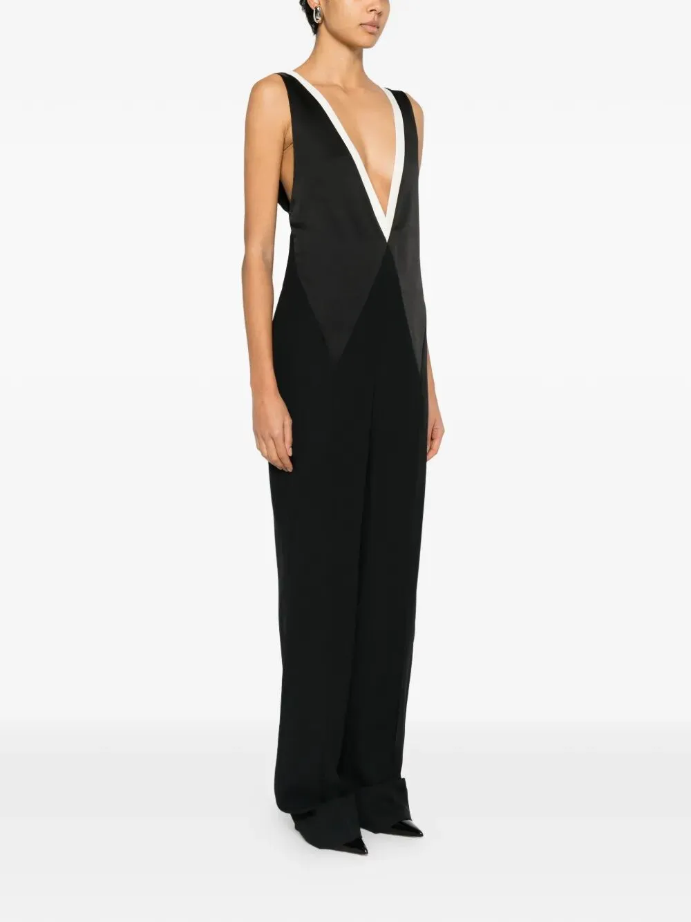 Contrast V-Neck Jumpsuit sold by Wanan Luxury product image thumbnail 3