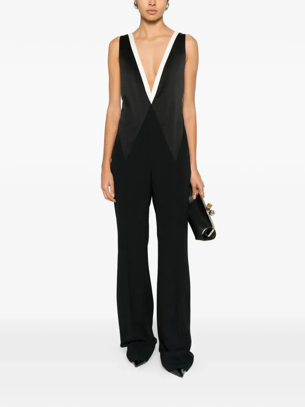 Contrast V-Neck Jumpsuit sold by Wanan Luxury product image thumbnail 5