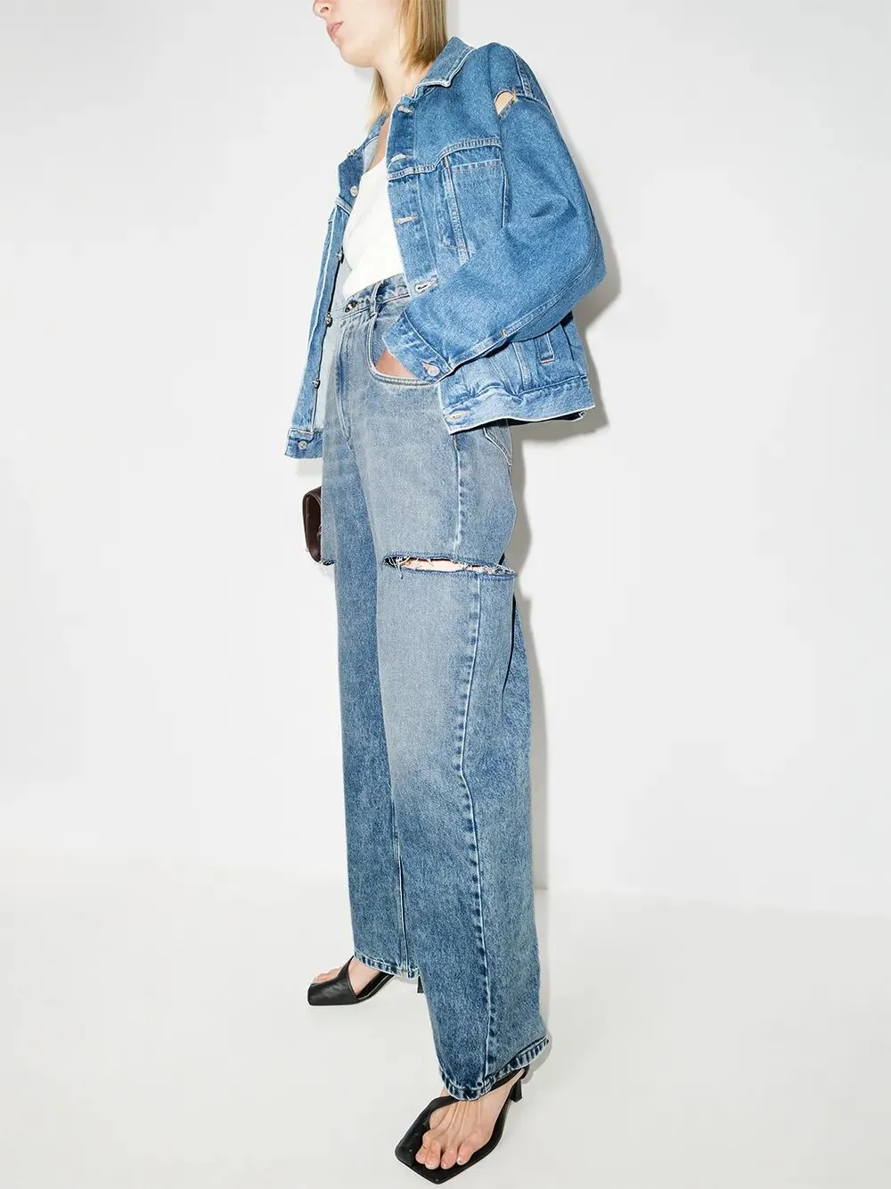 Loose Fit Denim Jeans With Slash Details sold by Wanan Luxury product image thumbnail 5