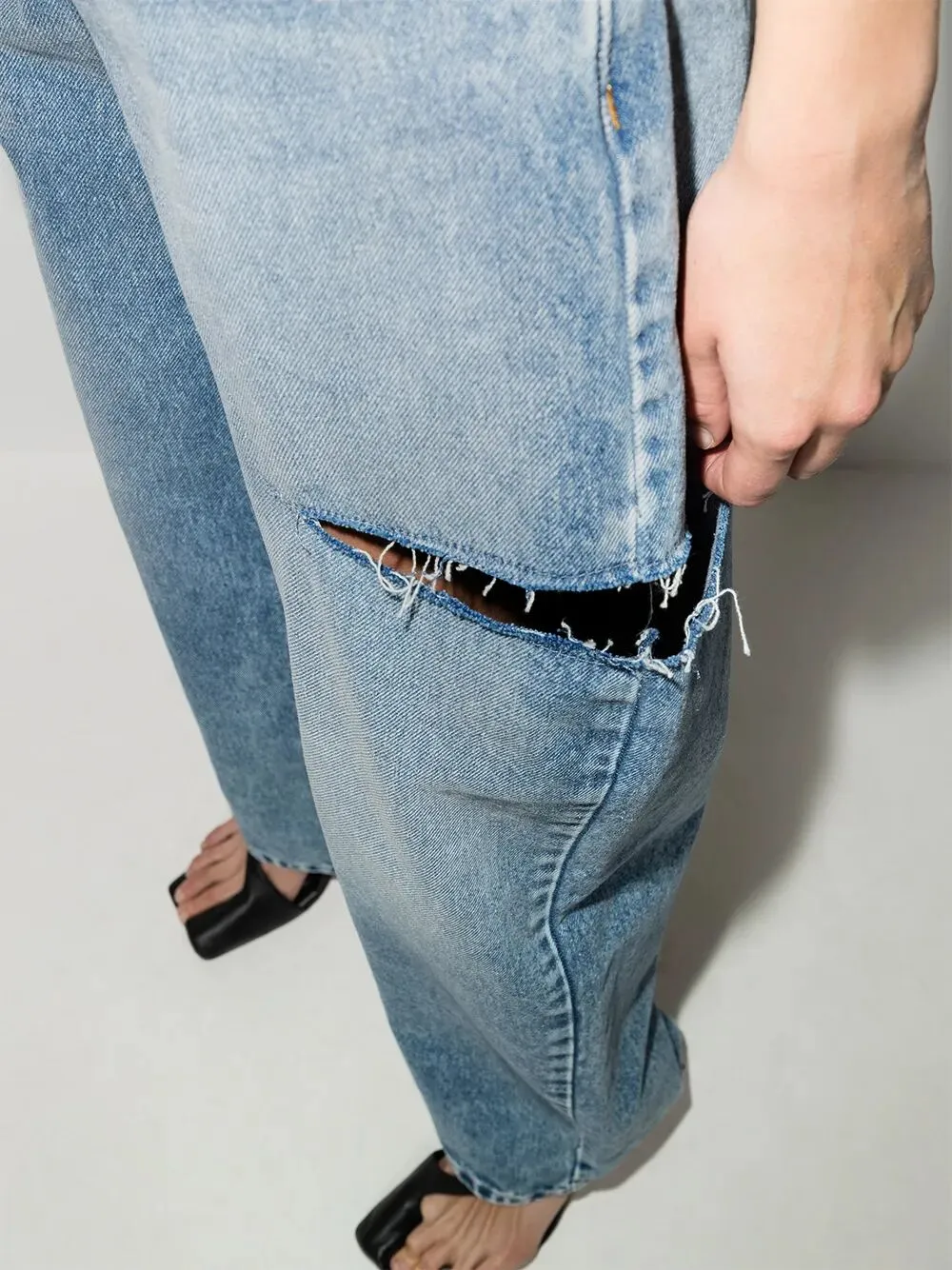 Loose Fit Denim Jeans With Slash Details sold by Wanan Luxury product image thumbnail 4