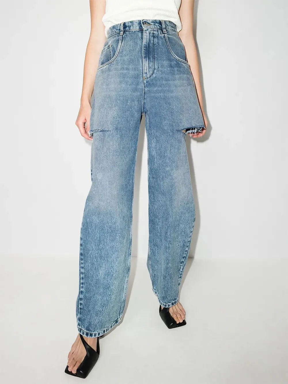 Loose Fit Denim Jeans With Slash Details sold by Wanan Luxury product image thumbnail 2
