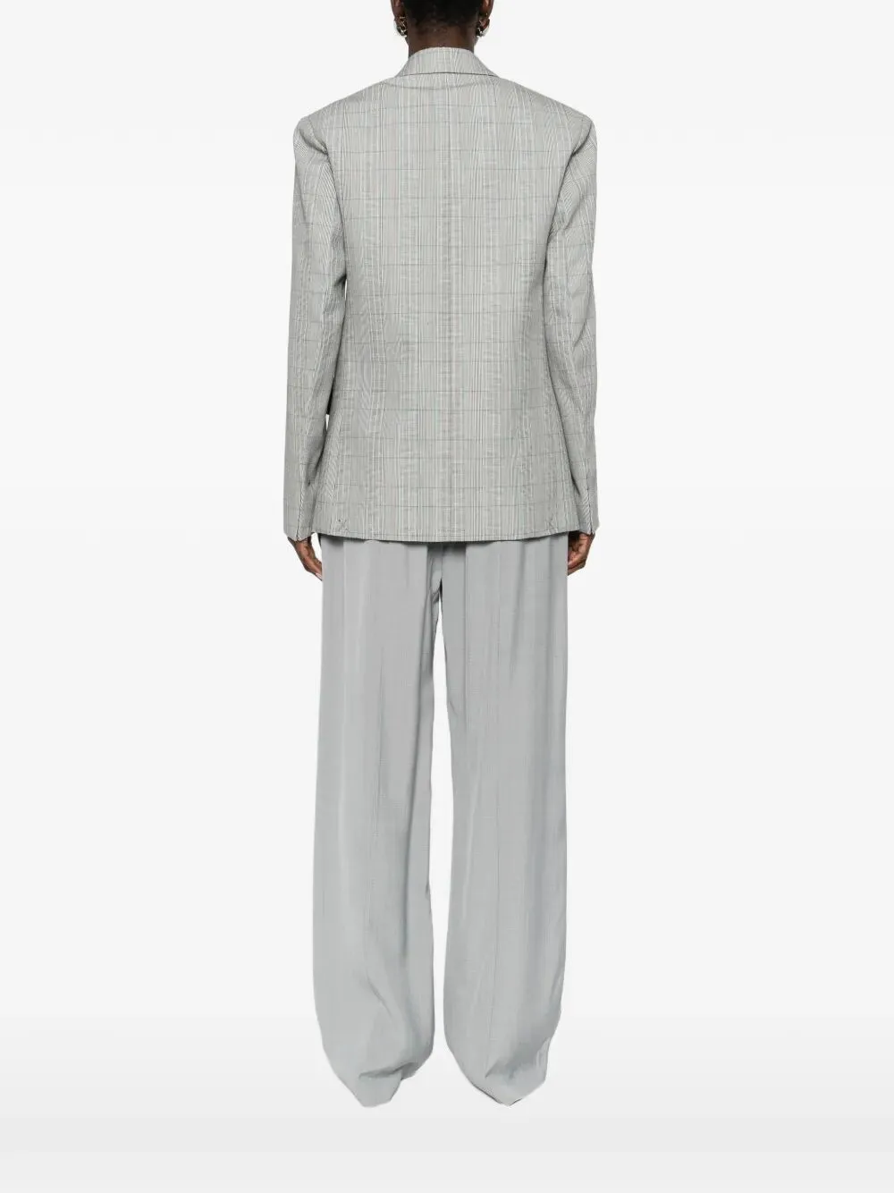 Check Wool Double-Breasted Tailored Jacket sold by Wanan Luxury product image thumbnail 3