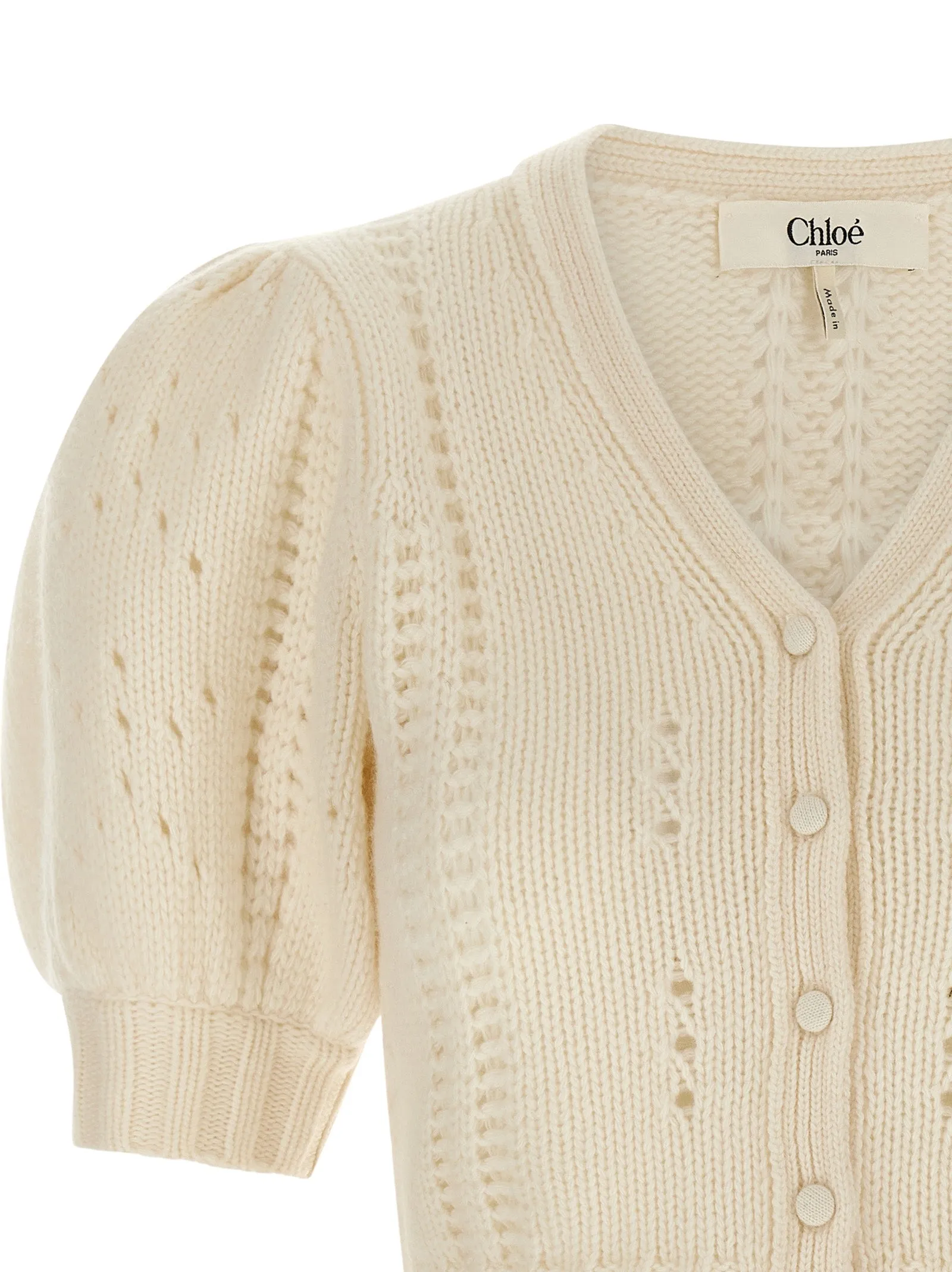 Jacquard Logo Cardigan Sweaters And Cardigans White sold by Wanan Luxury product image thumbnail 3