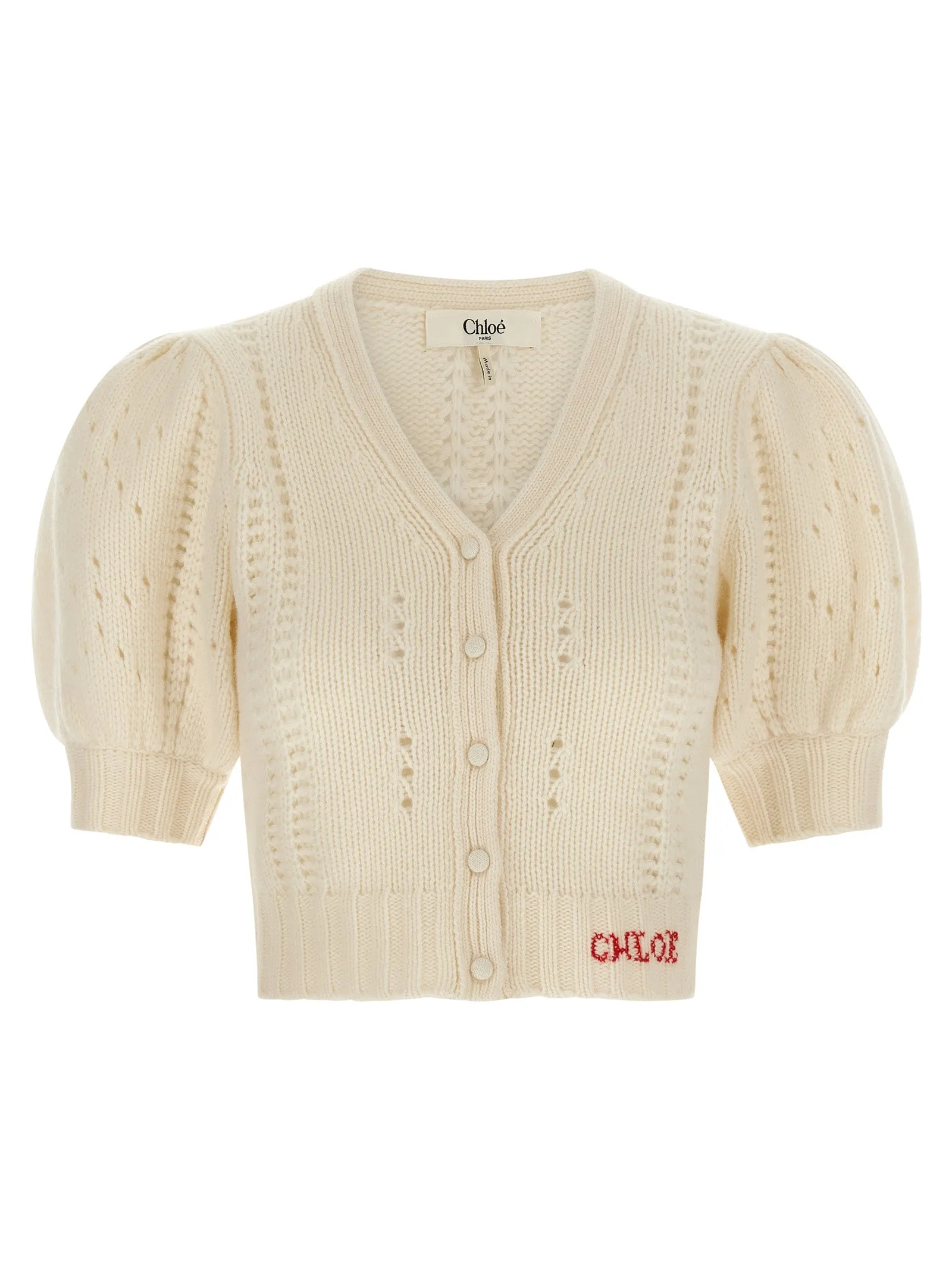 Jacquard Logo Cardigan Sweaters And Cardigans White sold by Wanan Luxury