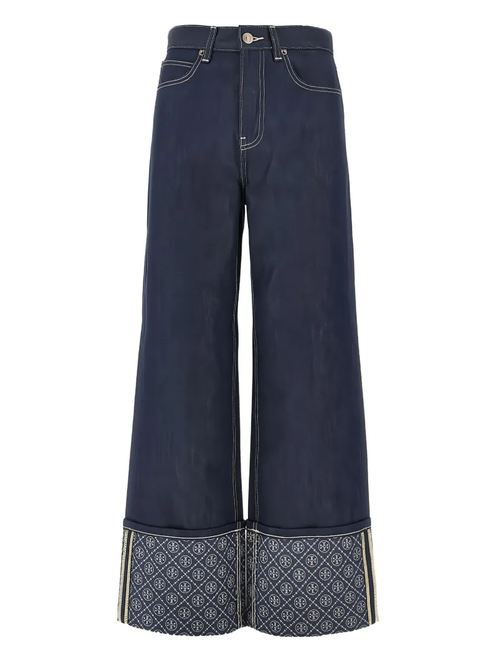 Contrast Cuff Straight Leg Jeans sold by Wanan Luxury