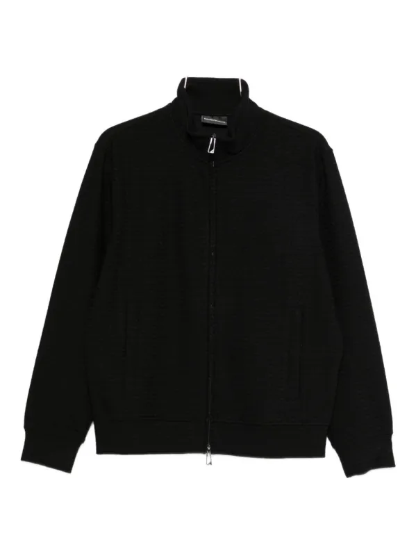 Cotton Blend Zipped Sweatshirt made by Emporio Armani