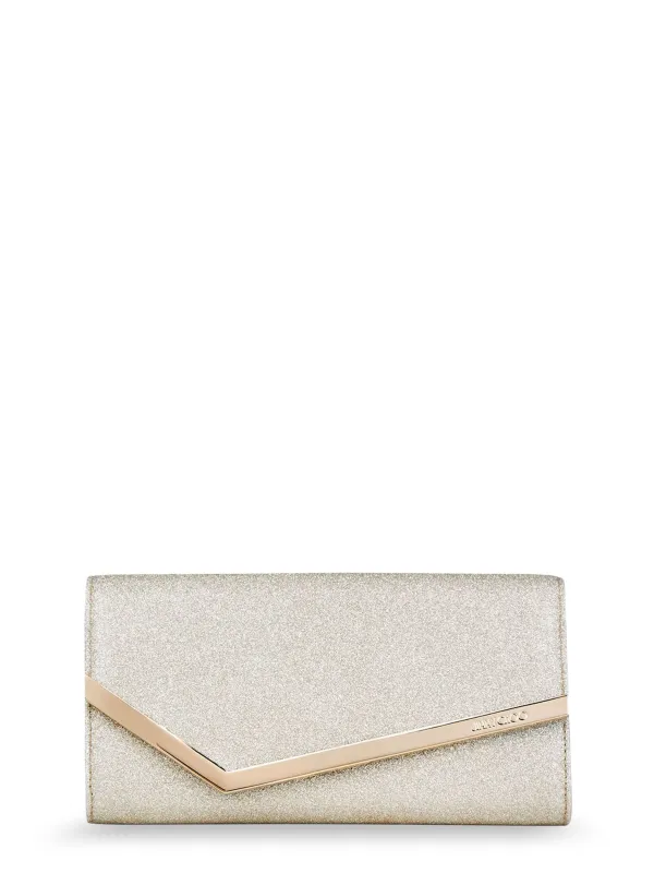 Emmie Leather Clutch With All-Over Glitter sold by Wanan Luxury