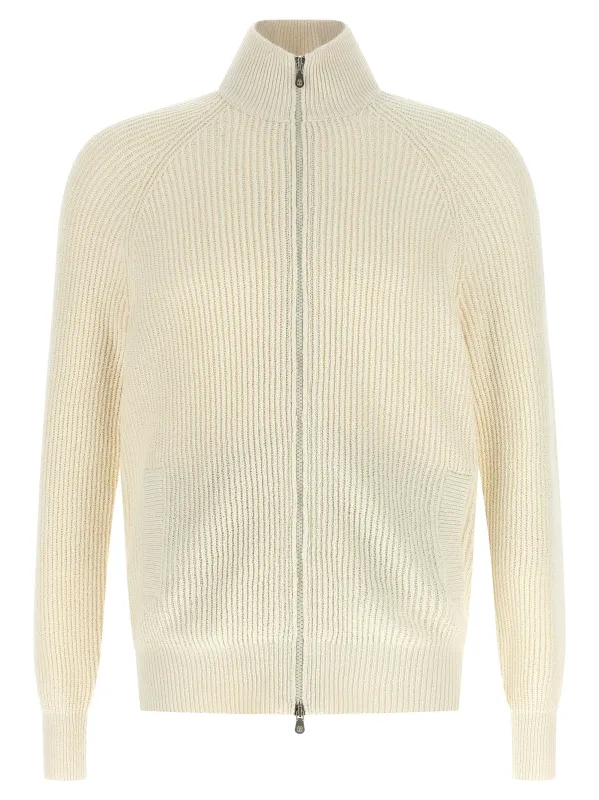 Zip Cardigan Sweaters And Cardigans White sold by Wanan Luxury